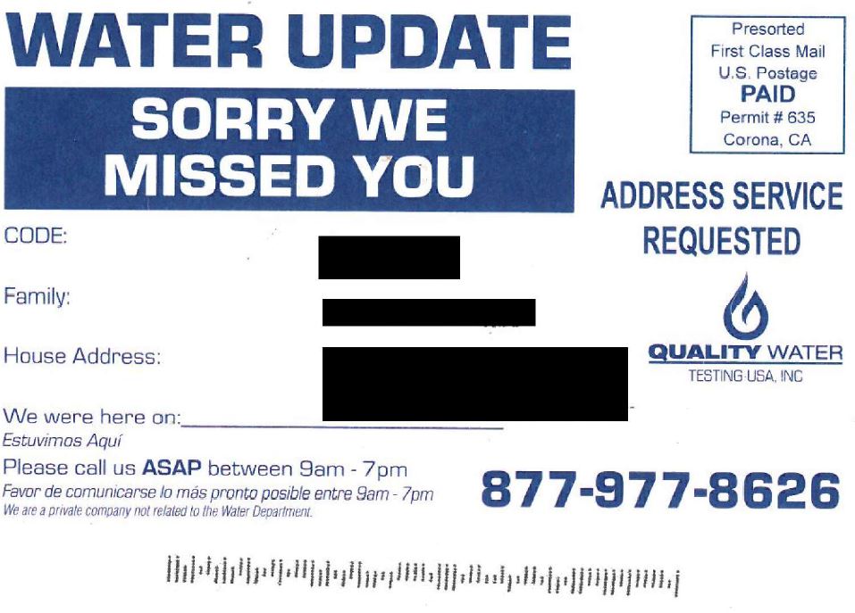 Quality Water Postcard